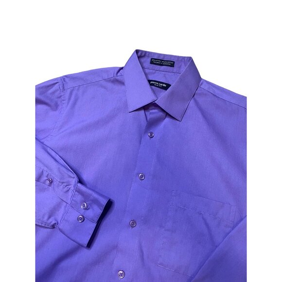 Pierre Cardin Purple Button Down Shirt M 15-15 1/2 32/33 - Picture 3 of 7